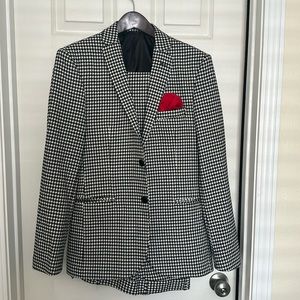 Black and white suit